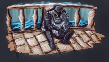 Рыцарь дарк соулс арт карандаш