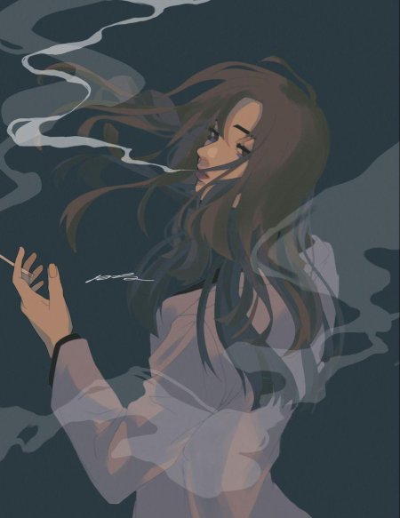 Курящая девушка