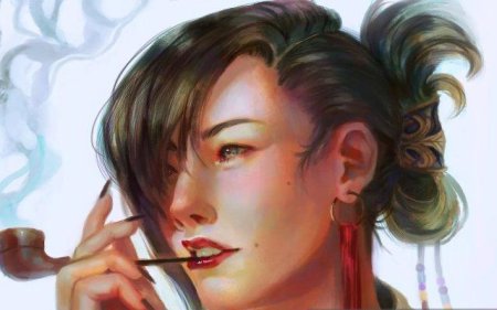 Девушка с трубкой