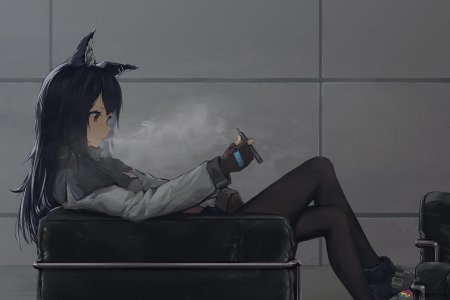 Аниме девушка с сигаретой грустная