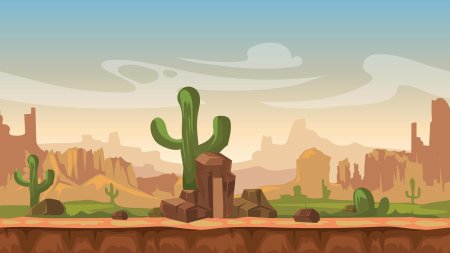 Фон пустыня с кактусами
