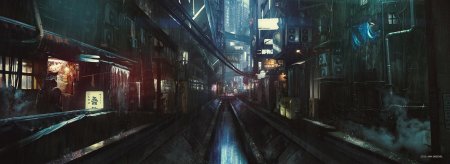 Темный переулок cyberpunk