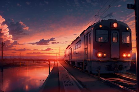 Поезд на закате