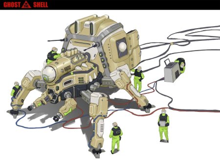 Робот танк призрак в доспехах