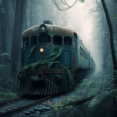 Поезд в лесу