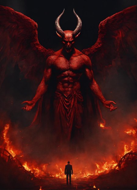 Демон с рогами