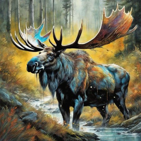 Красивый лось