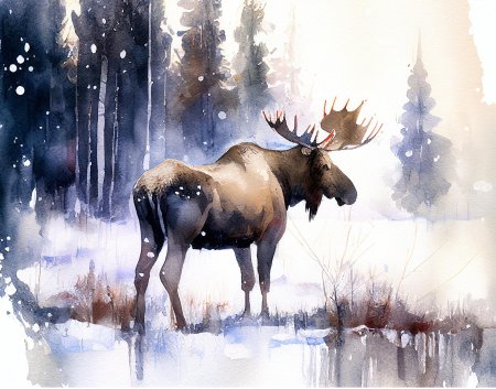 Лось в тайге