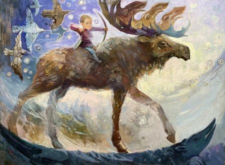 Герда на олене из сказки снежная королева