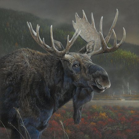 Лось живопись