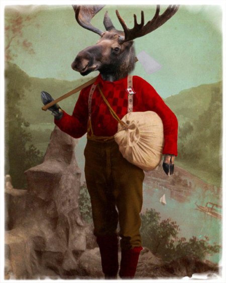 Человек лось арт