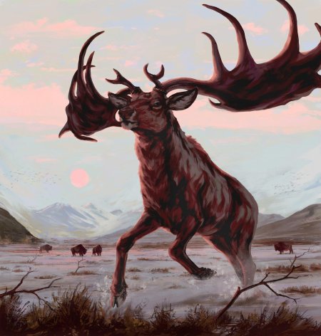 Большерогий олень древний