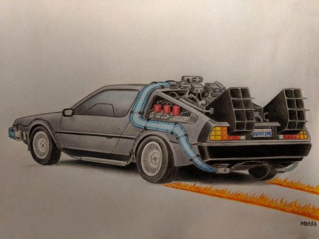 Делориан машина времени рисунок