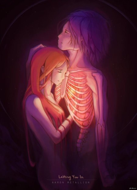 Девушка с сердцем арт