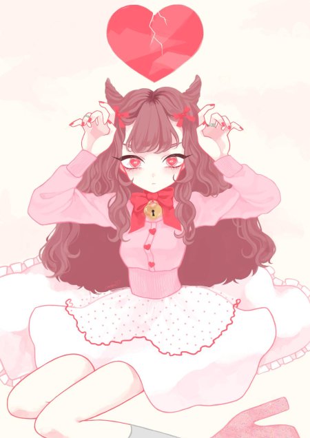 Аниме девушки с сердечком