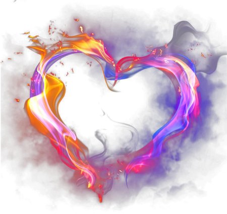 Сердца на прозрачном фоне