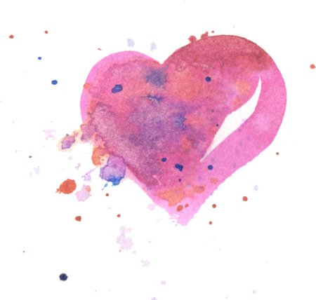 Сердце акварель