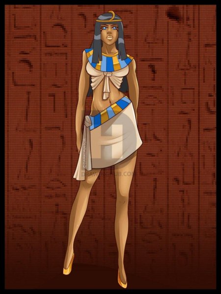 Царица египта клеопатра в полный рост
