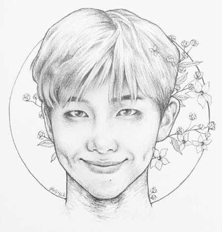 Намджун рисунок карандашом