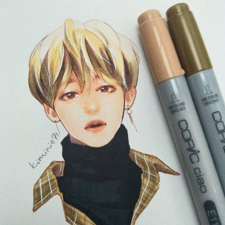 Бтс рисунки маркерами