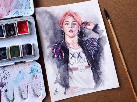 Портреты бтс акварелью