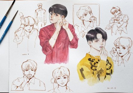 Чонгук рисунок карандашом