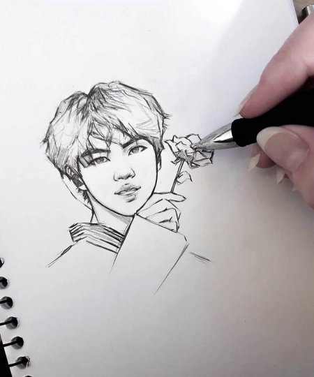 Рисунки по бтс карандашом