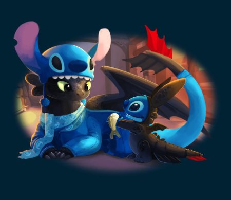 Беззубик и стич и пикачу