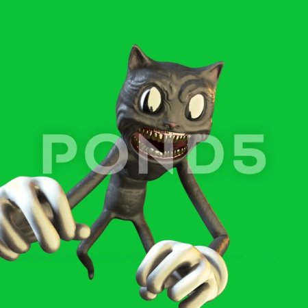 Cartoon cat на зелёном фоне