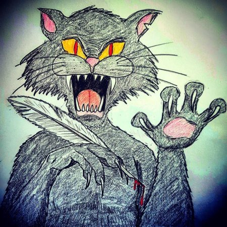Мультяшный кот страшный