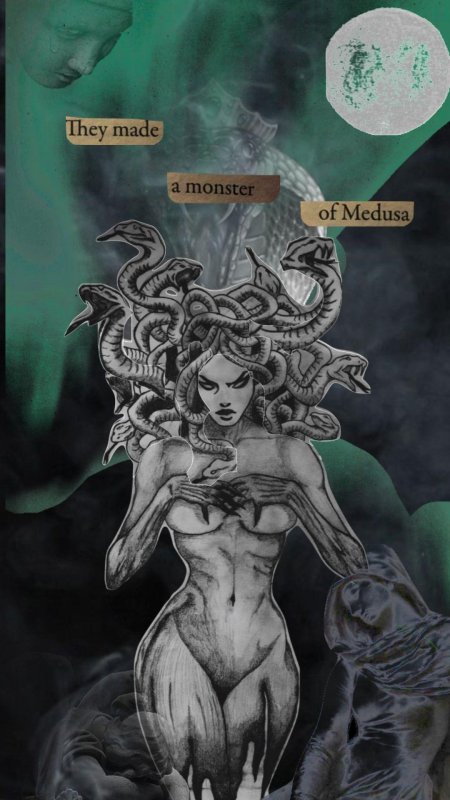 Медуза горгона эскиз графика
