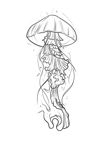 Медуза корнерот зарисовка