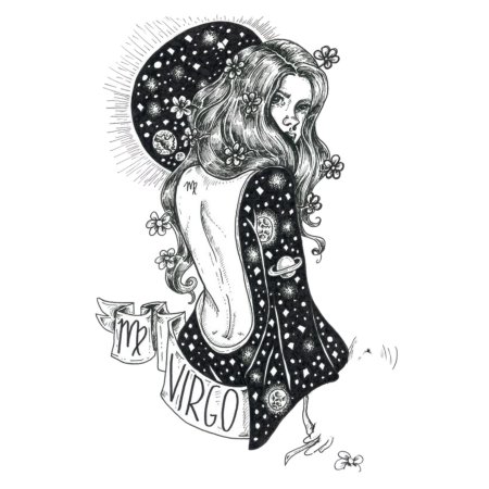 Знак зодиака дева эскиз