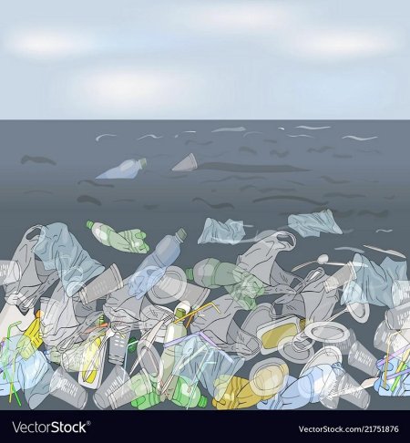 Мусор в океане вектор