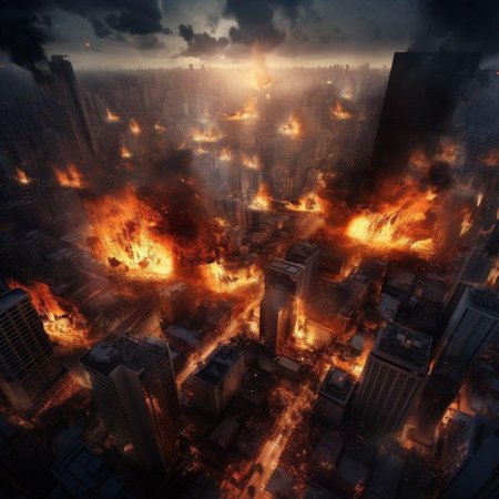 City burning