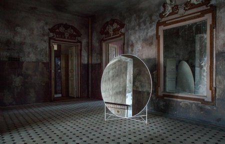 Старинное зеркало псише ампир