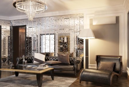 Зеркальная стена в интерьере