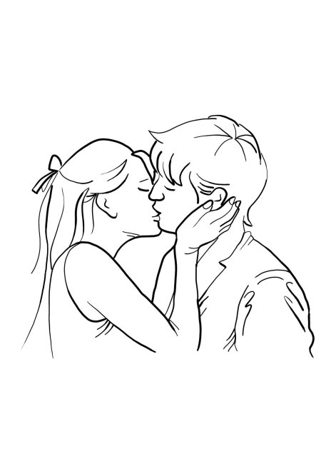 Утренний поцелуй рисунок