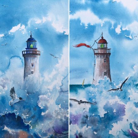 Херсонесский маяк акварель