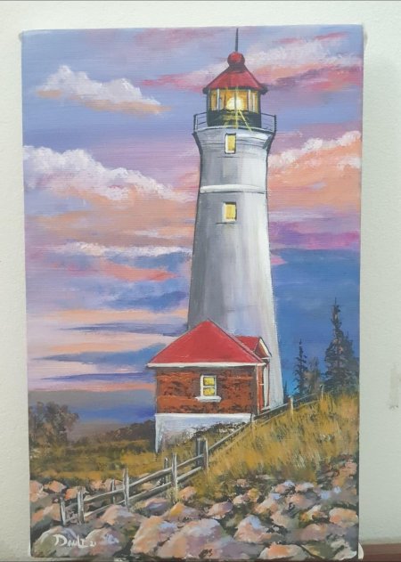 Картина маслом на холсте маяк