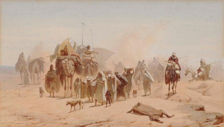 Картина поленова караван в аравийской пустыне