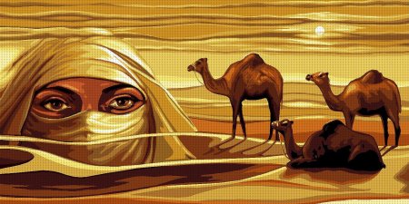 Картина глаза в пустыне