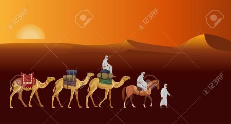 Верблюд караван шелковый путь вектор