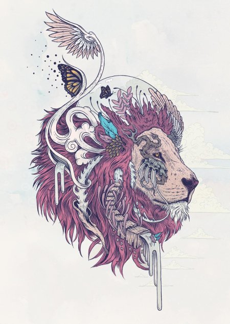 Лев арт рисунок