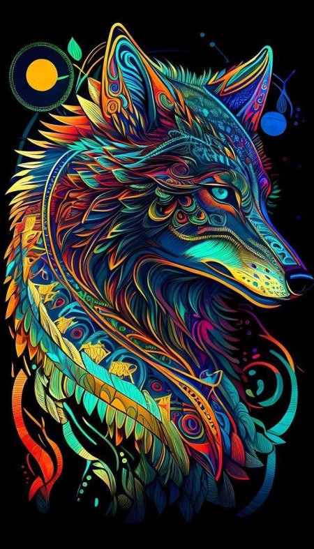 Разноцветный волк