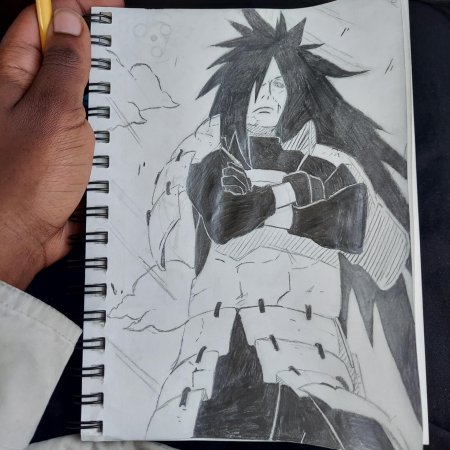 Мадара учиха черно белый