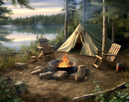 Палатка и костер