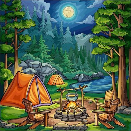 Лес палатка