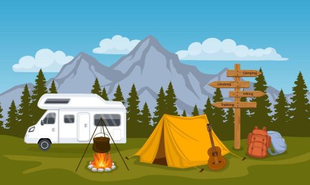 Кемпинг иллюстрация