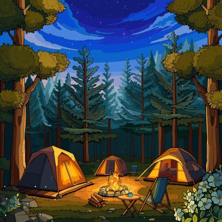 Кемпинг рисунок